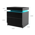 Levede Bedside Tables Side Table 2 Drawers Black