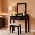 Black Dressing Table With Rotating Cosmetic Mirror