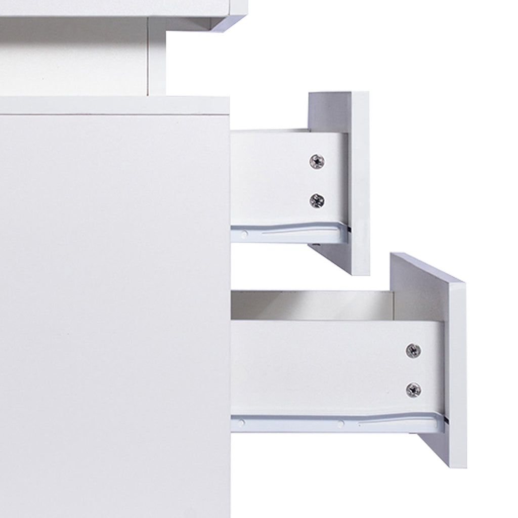 NNEIDS Levede Bedside Tables RGB LED Side Table White