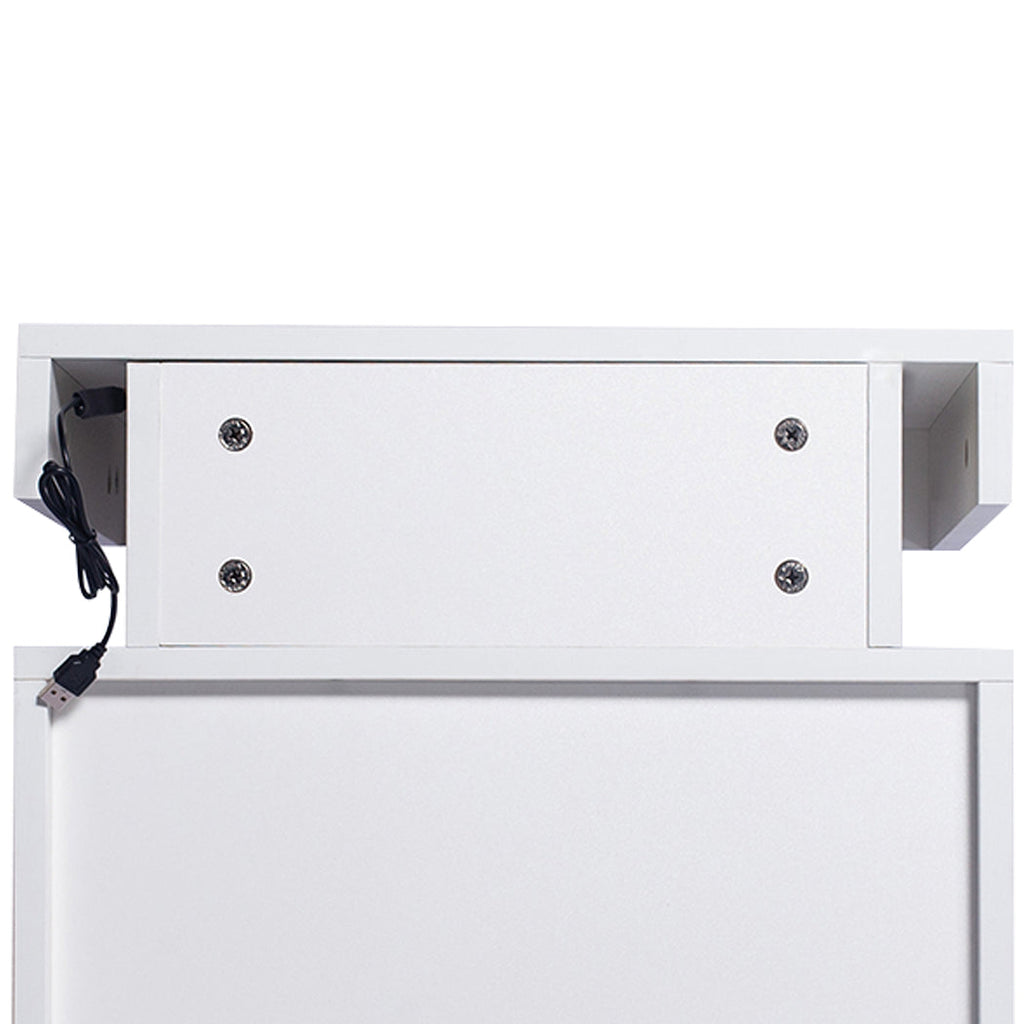 NNEIDS Levede Bedside Tables RGB LED Side Table White