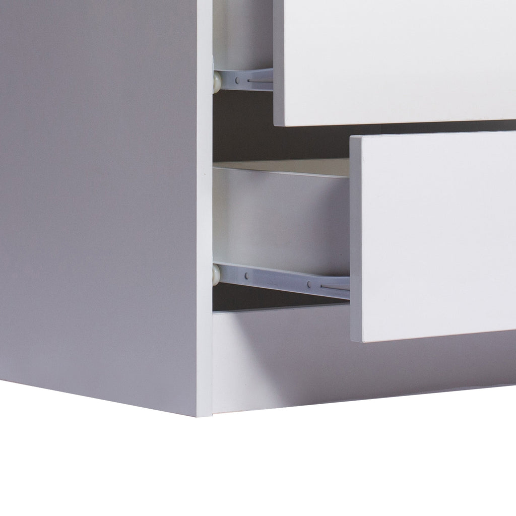 Levede Bedside Tables RGB LED Side Table White