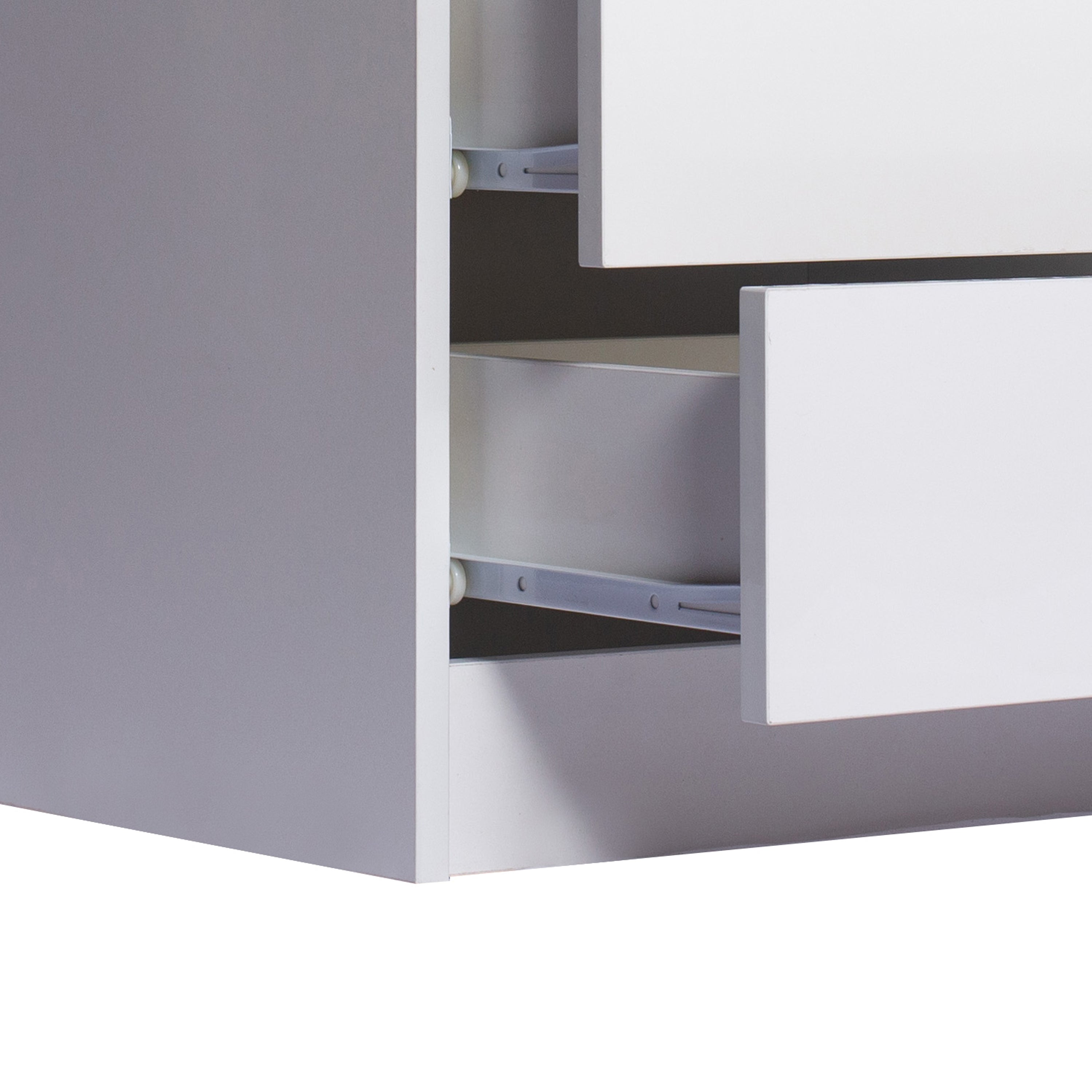 NNEIDS Levede Bedside Tables RGB LED Side Table White
