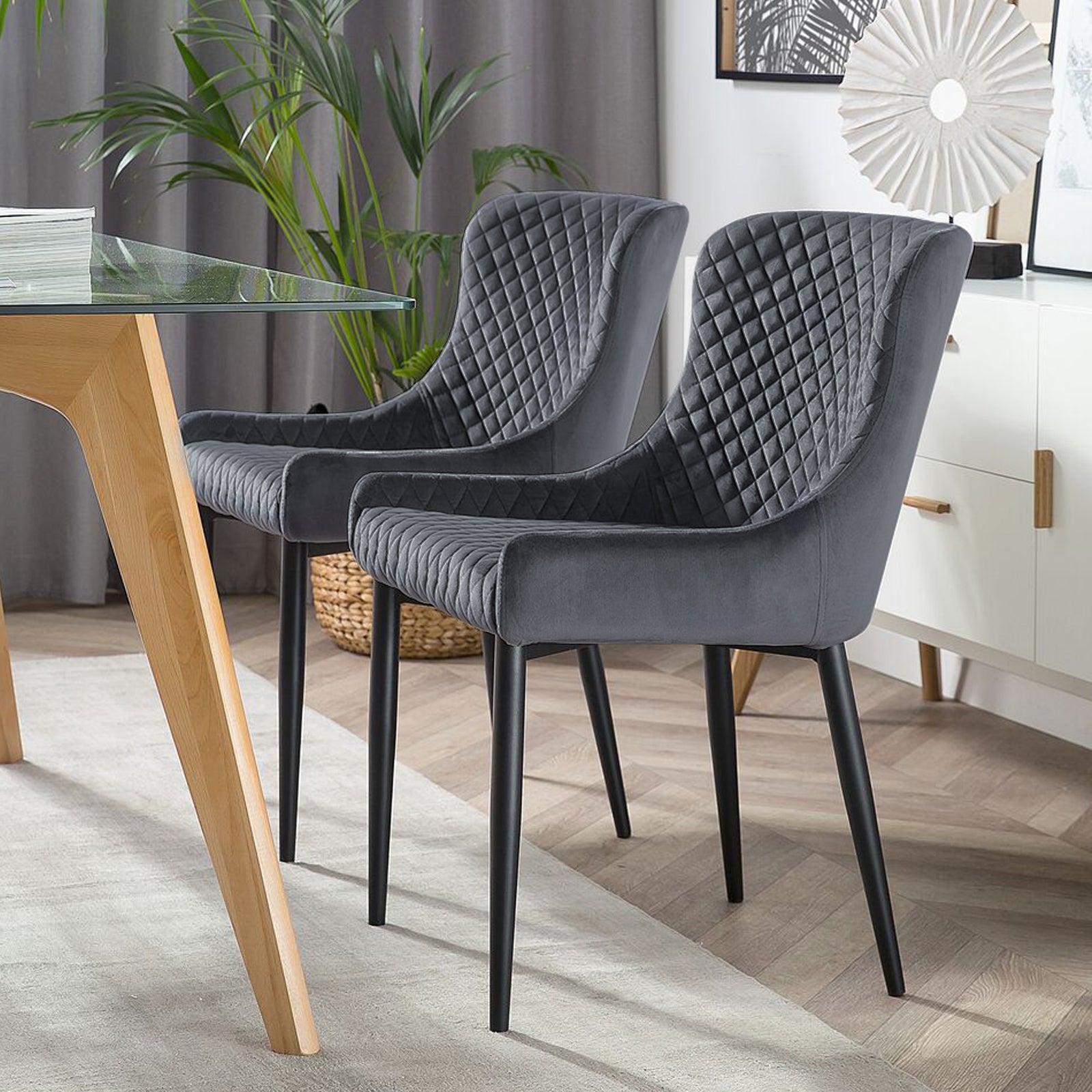 Dundas Velvet Dining Chairs [Set of 2]