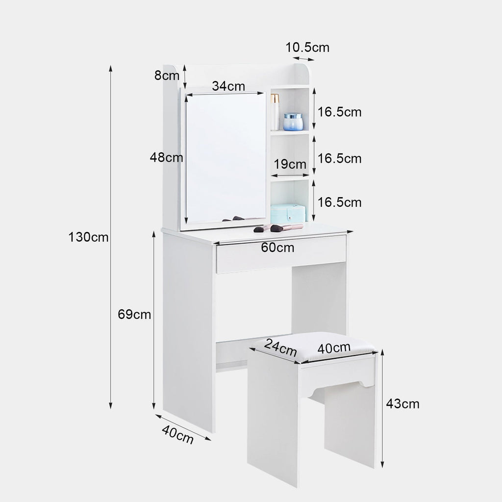 Mona Small Dressing Table Set [with Sliding Mirror]-3