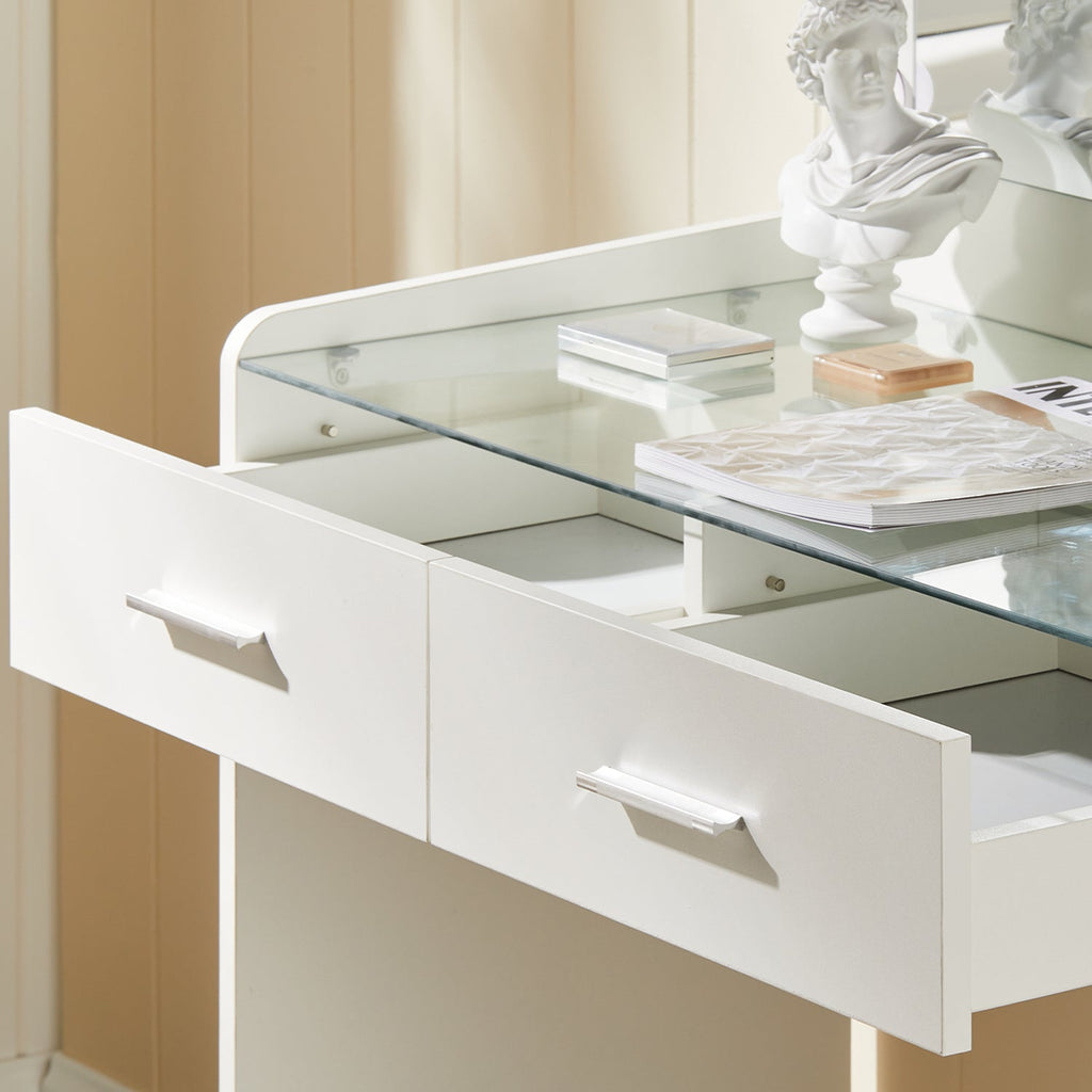 Hollywood Glass Tabletop Dressing Table Set-3