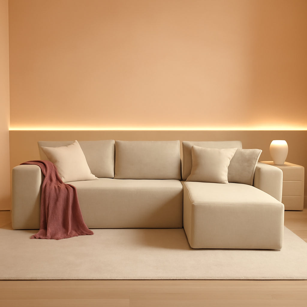 106 Inch Cloud Sectional Sofa Beige Contemporary Sofa