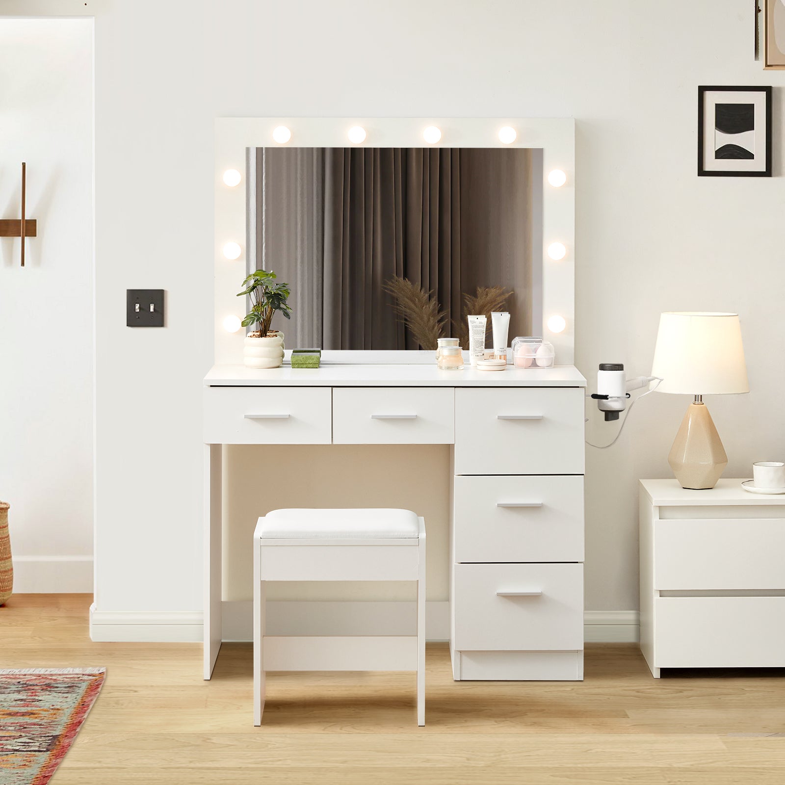 Hollywood Dressing Table Set [with Charging Station]