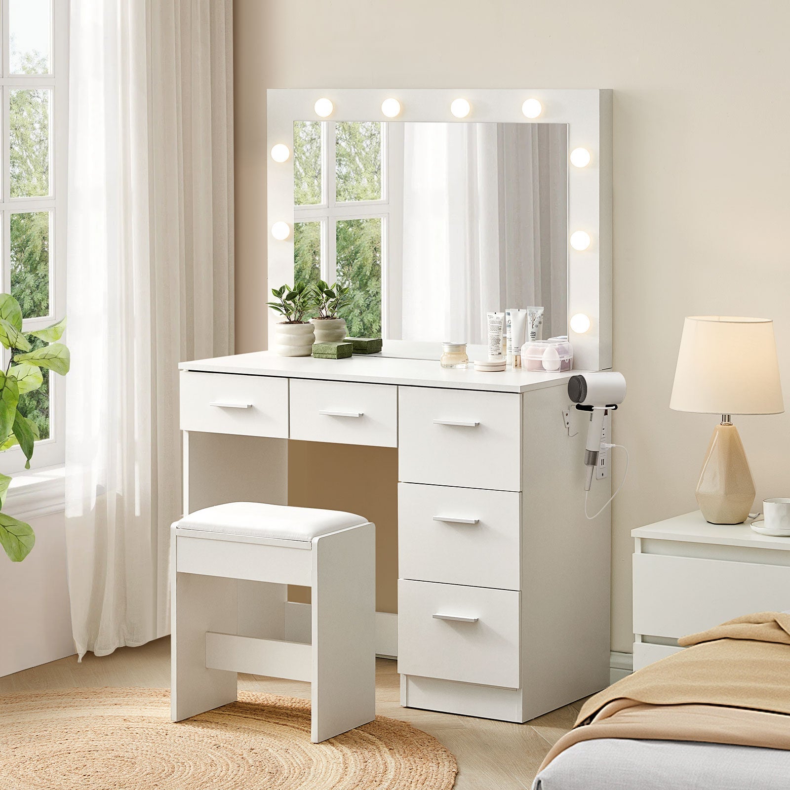 Hollywood Dressing Table Set [with Charging Station]