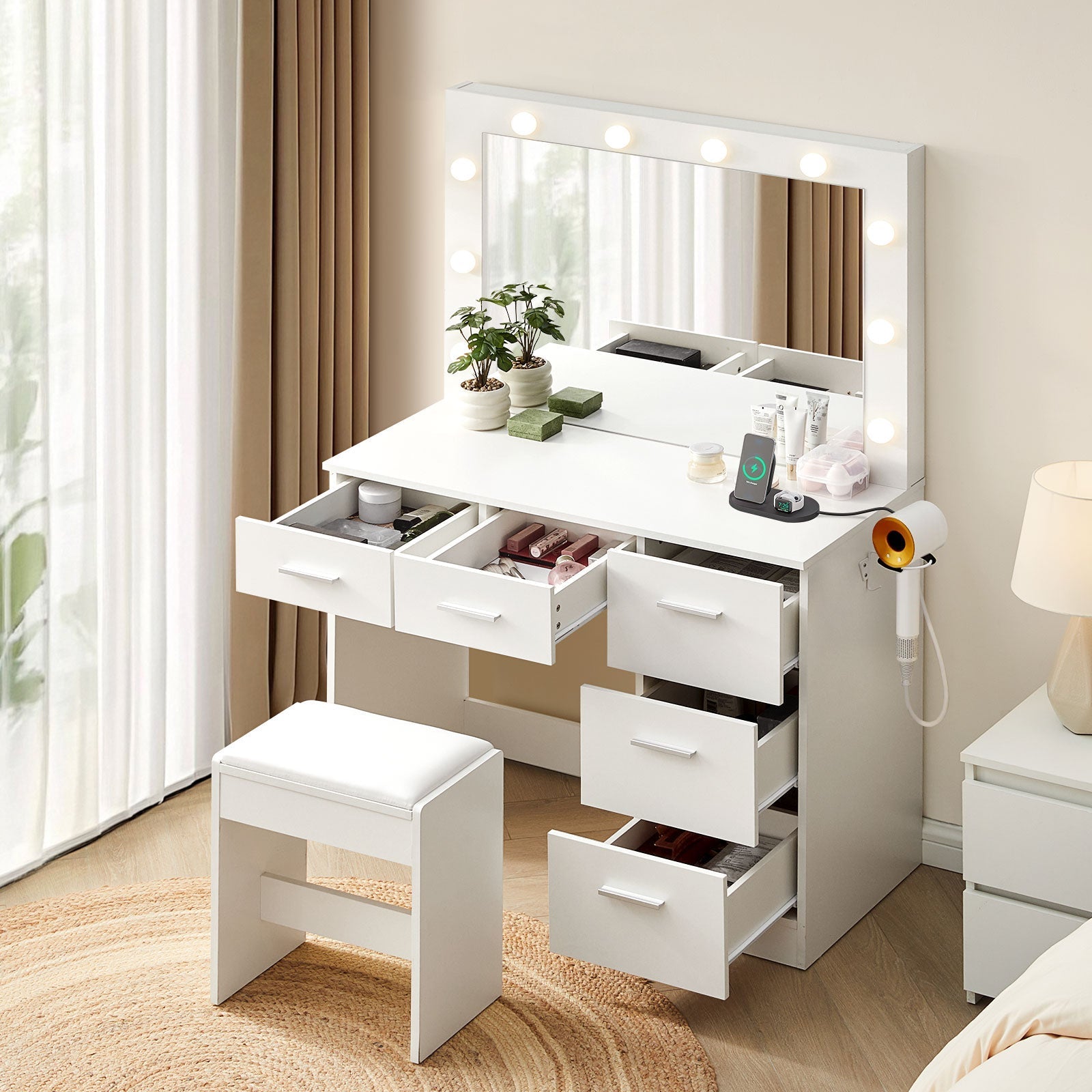 Hollywood Dressing Table Set [with Charging Station]