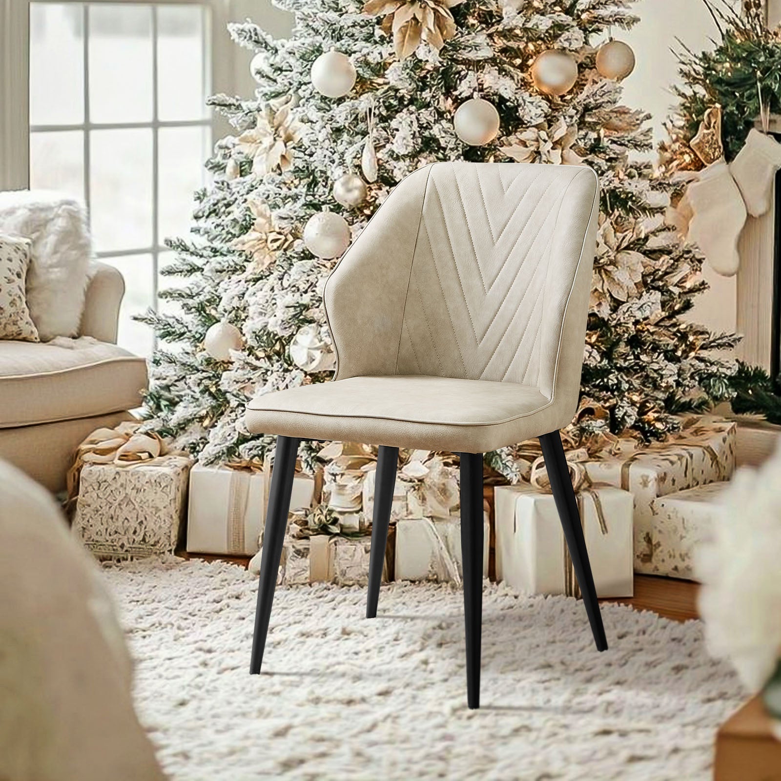 Daviyon Faux Leather Dining Chairs