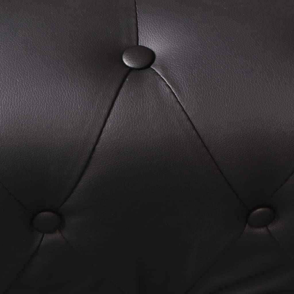 NNEVL Chesterfield Corner Sofa 5-Seater Artificial Leather Black