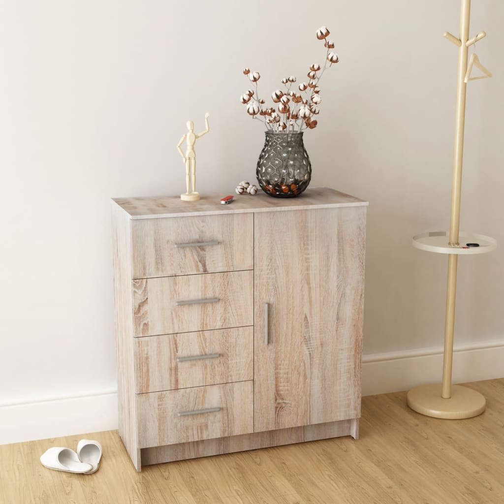 NNEVL Sideboard Chipboard 79x35x88 cm Oak-0