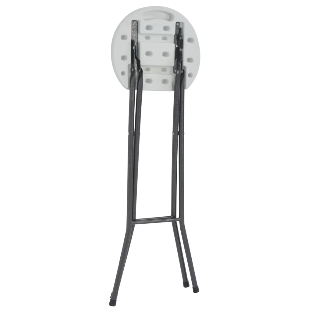 NNEVL Folding Bar Stools 2 pcs HDPE and Steel White