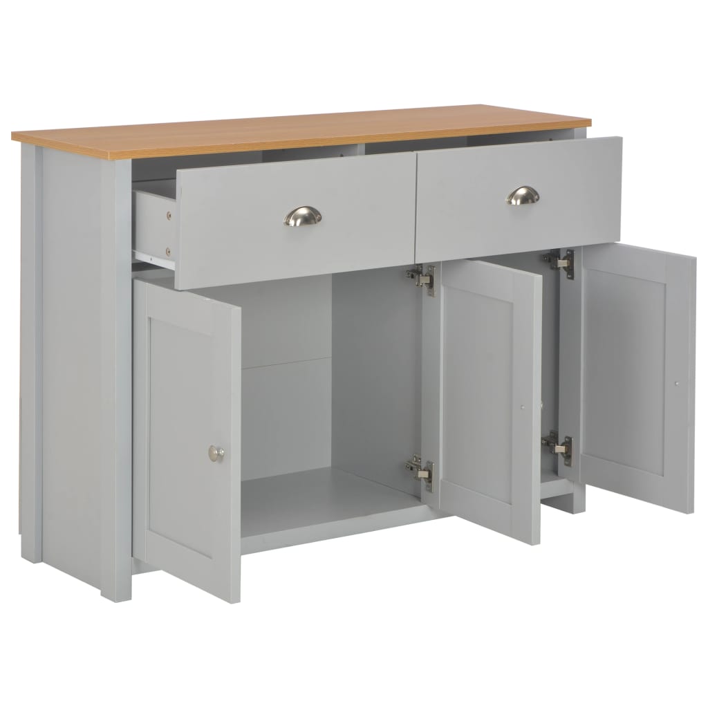 NNEVL Sideboard Grey 112x35x81 cm-4