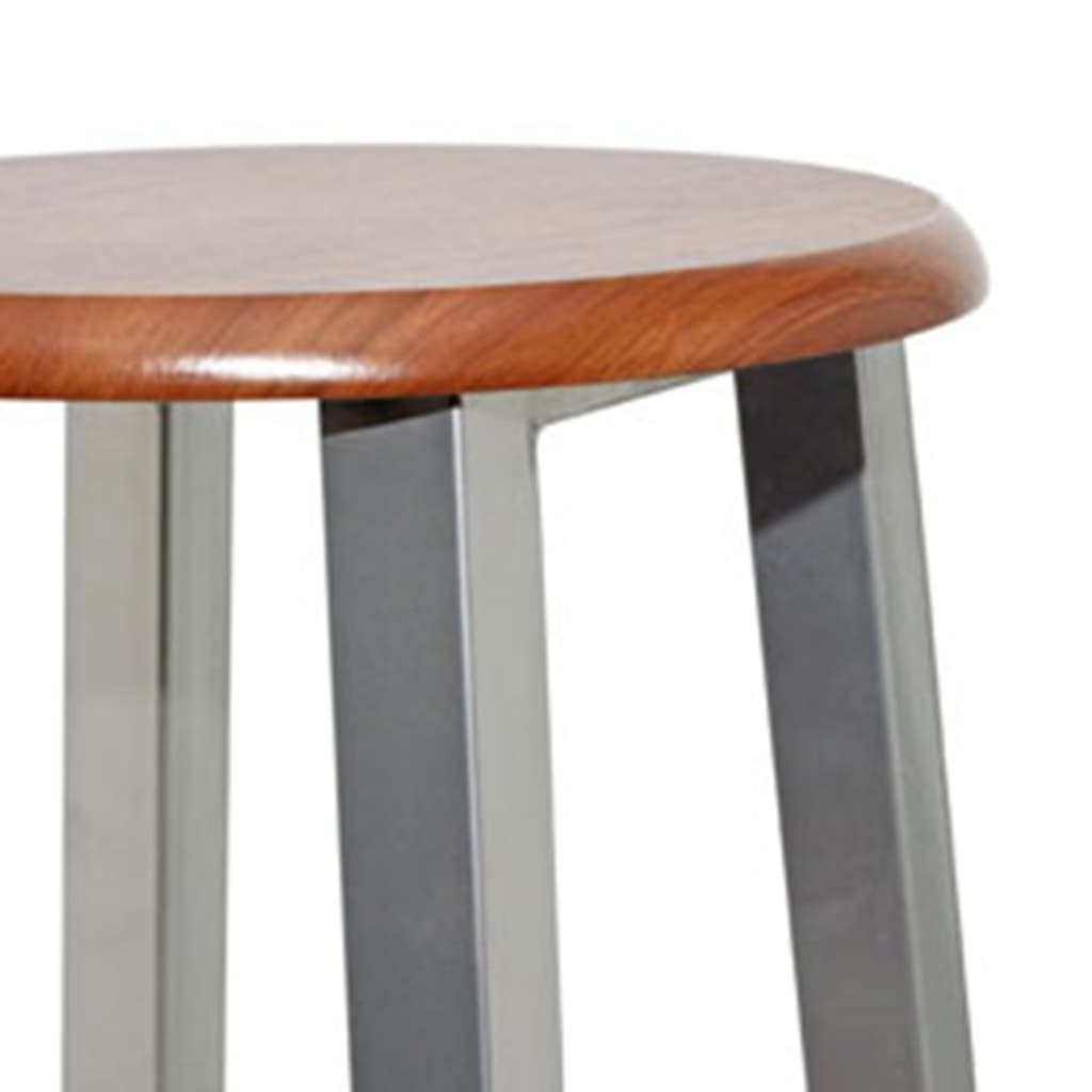 NNEVL Bar Stools 4 pcs Silver and Brown MDF