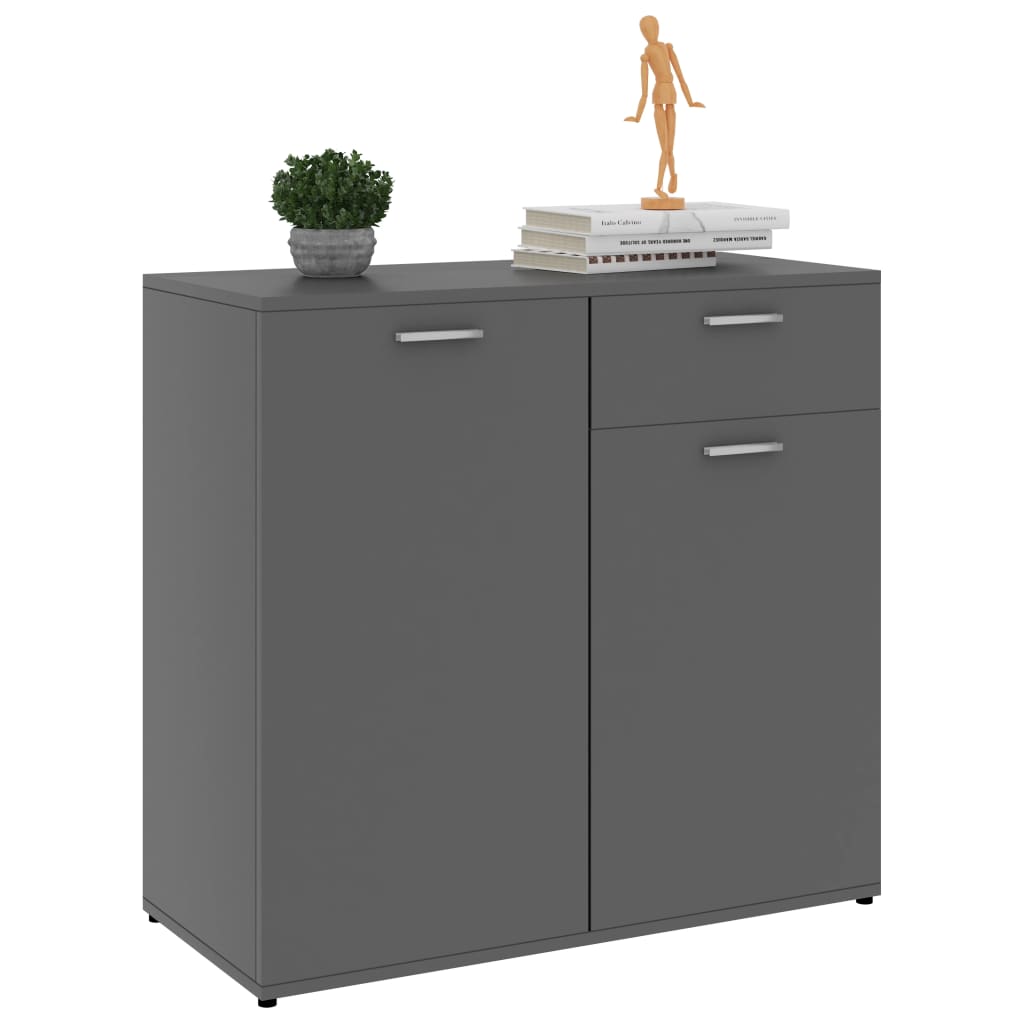 NNEVL Sideboard Grey 80x36x75 cm Chipboard-3
