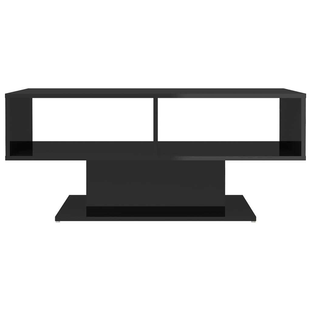 NNEVL Coffee Table High Gloss Black 103.5x50x44.5 cm Chipboard-3