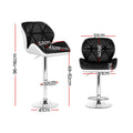 NNEDSZ Set of 2 Kitchen Bar Stools - White, Black and Chrome
