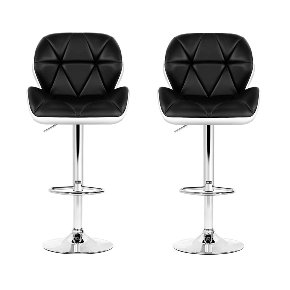 NNEDSZ Set of 2 Kitchen Bar Stools - White, Black and Chrome