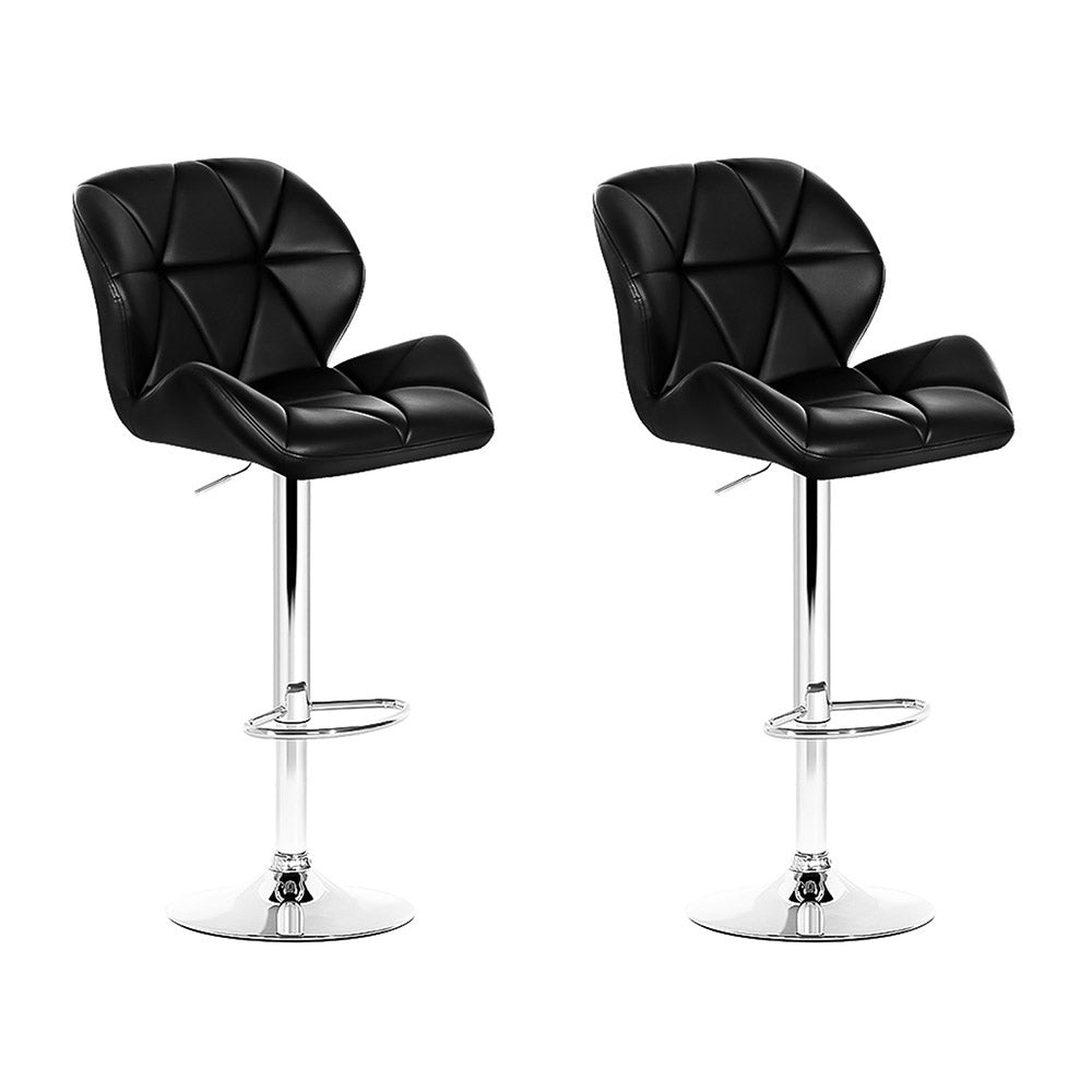 NNEDSZ Set of 2 Kitchen Bar Stools - Black and Chrome