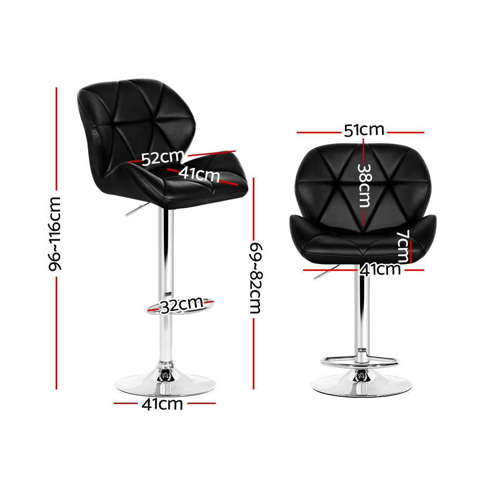 NNEDSZ Set of 2 Kitchen Bar Stools - Black and Chrome