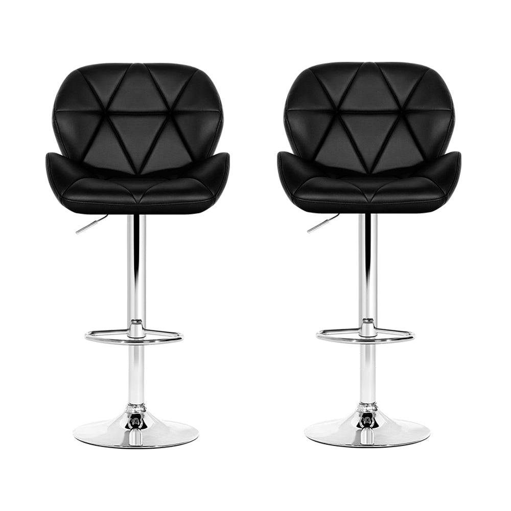 NNEDSZ Set of 2 Kitchen Bar Stools - Black and Chrome