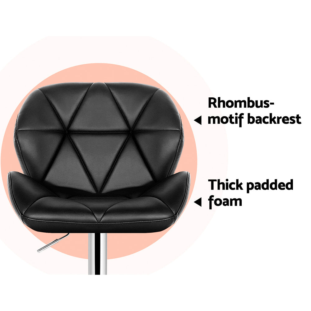 NNEDSZ Set of 2 Kitchen Bar Stools - Black and Chrome