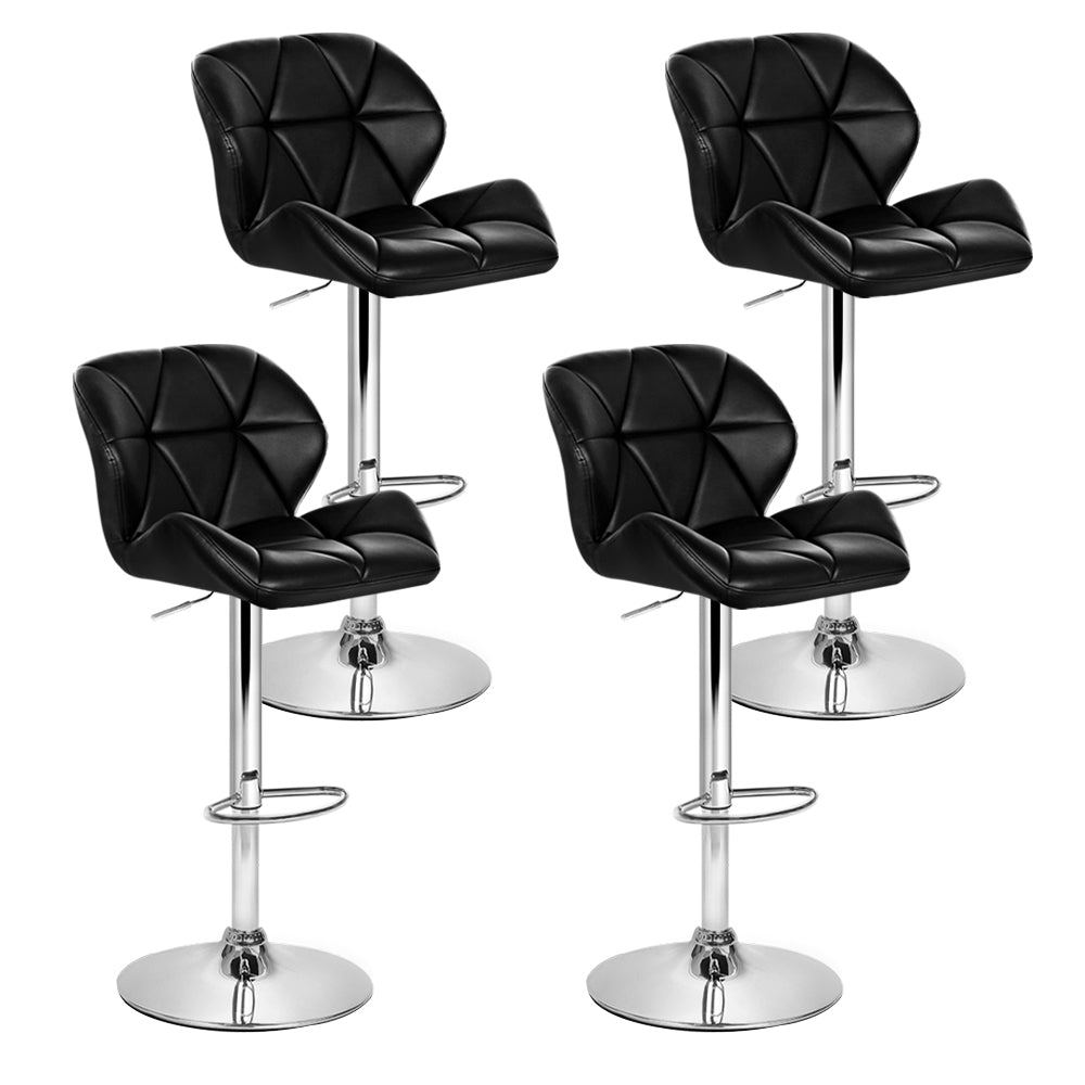 NNEDSZ Set of 4 Kitchen Bar Stools - Black and Chrome
