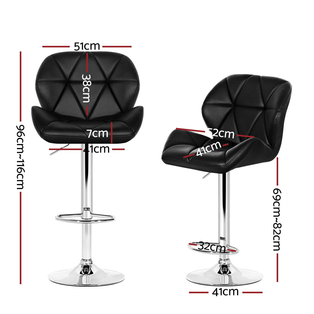 NNEDSZ Set of 4 Kitchen Bar Stools - Black and Chrome
