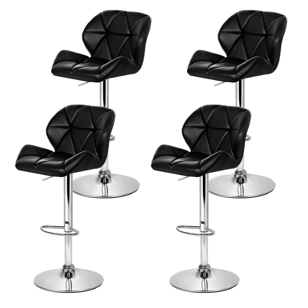 NNEDSZ Set of 4 Kitchen Bar Stools - Black and Chrome