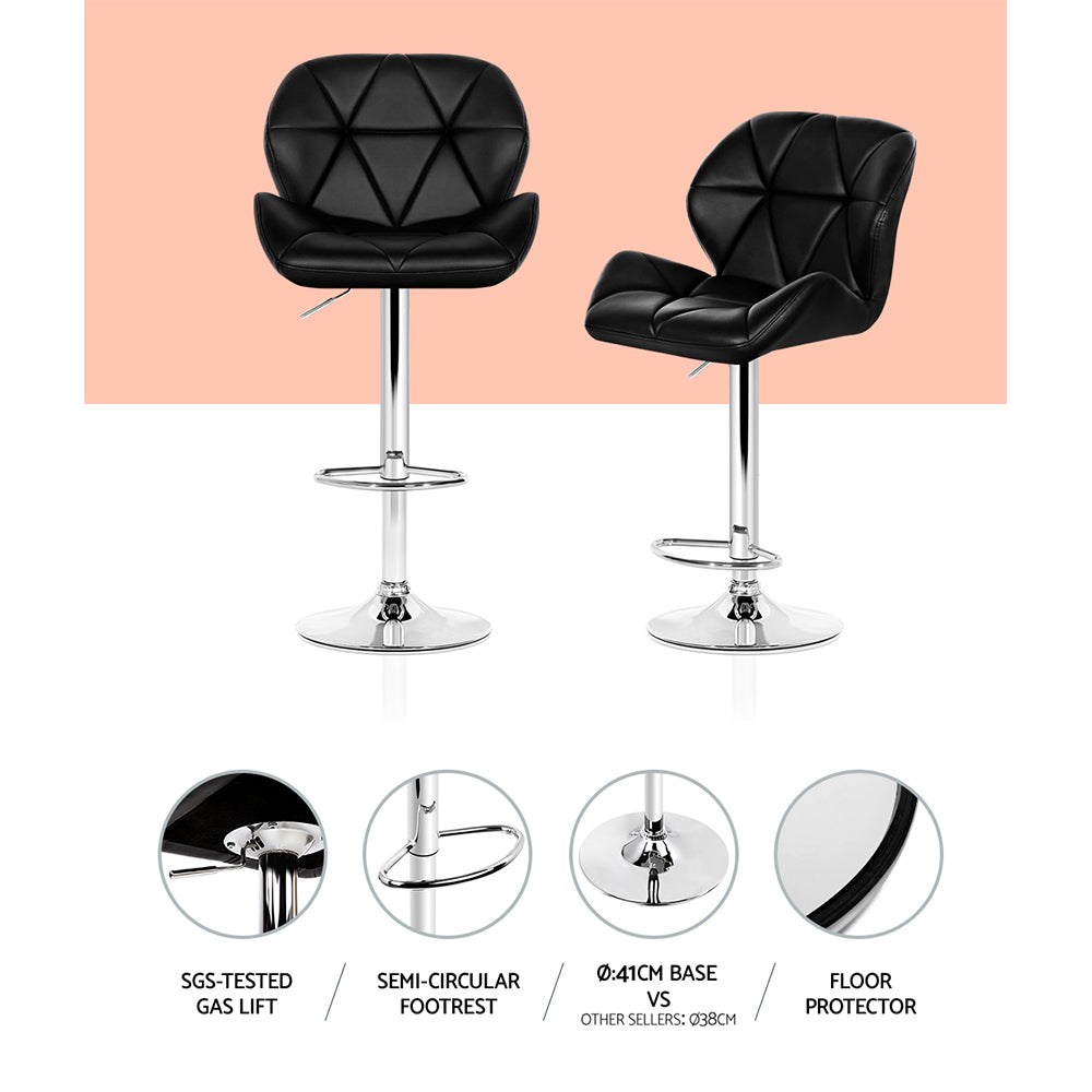 NNEDSZ Set of 4 Kitchen Bar Stools - Black and Chrome