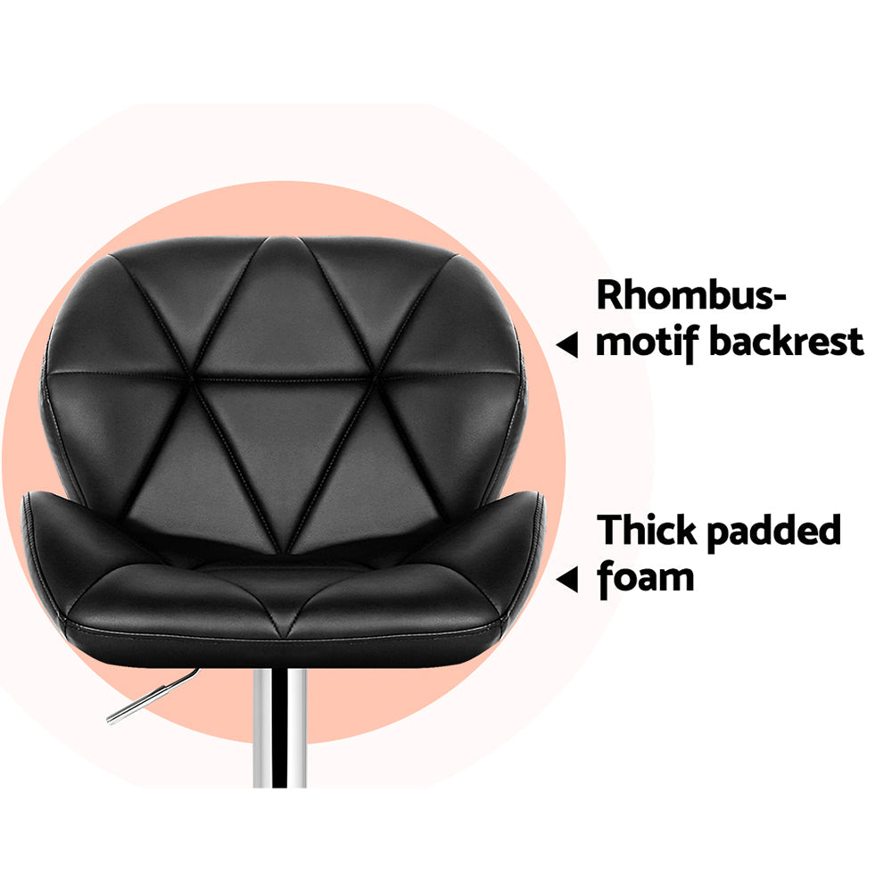 NNEDSZ Set of 4 Kitchen Bar Stools - Black and Chrome