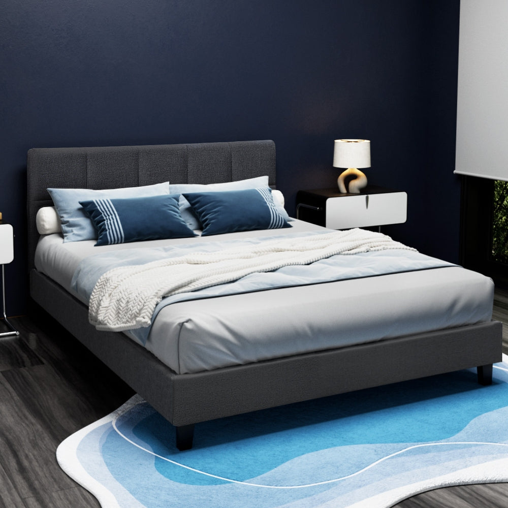 NNEDSZ Artiss Bed Frame Queen Size Charcoal TINO-1
