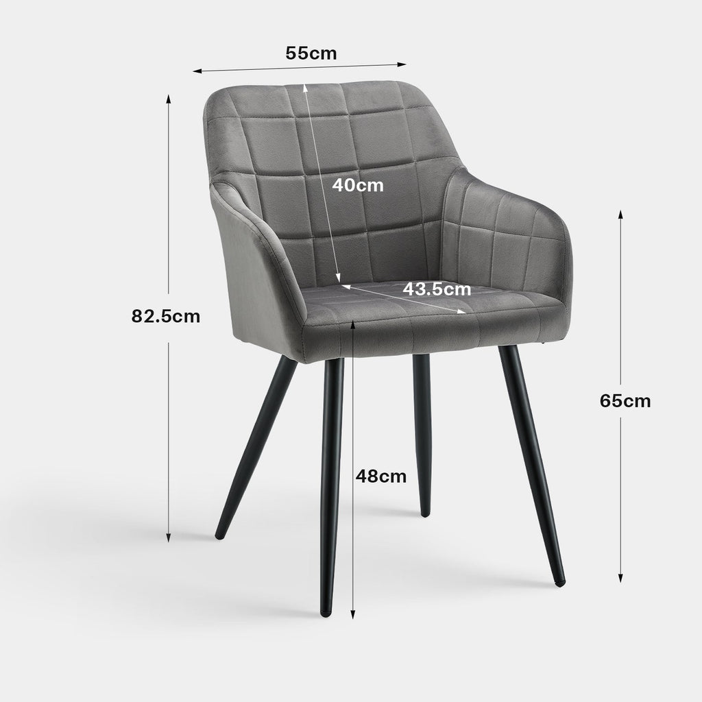 Bloor Velvet Dining Chairs [Set of 2]-3