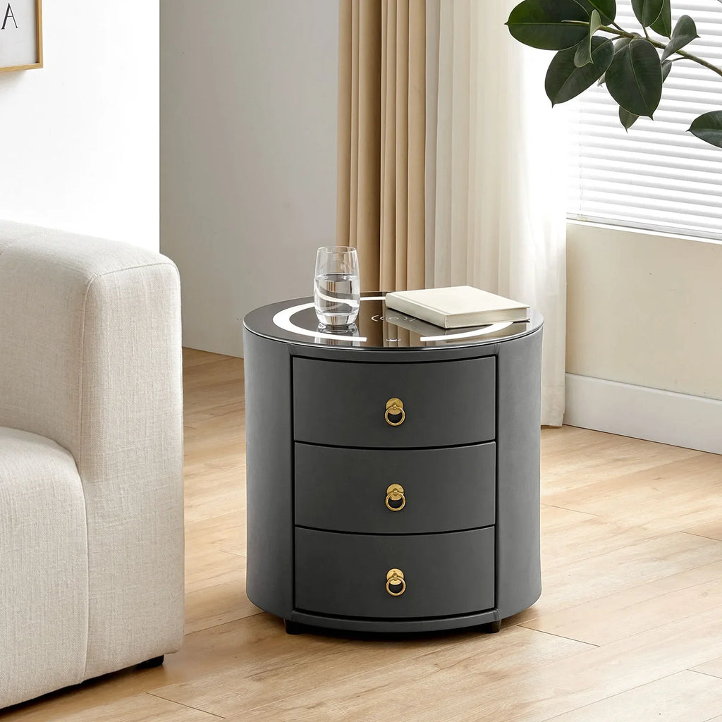 Brookline Grey Smart Bedside Table