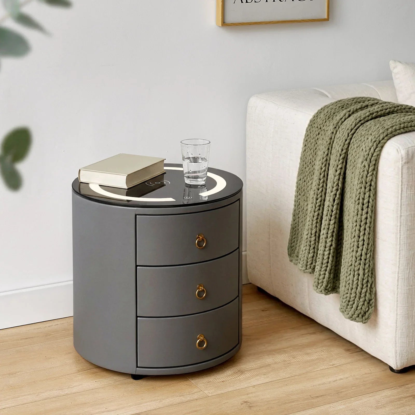 Brookline Grey Smart Bedside Table