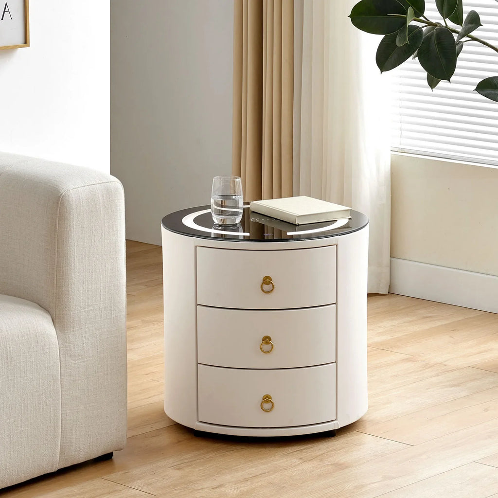 Brookline White Smart Bedside Table