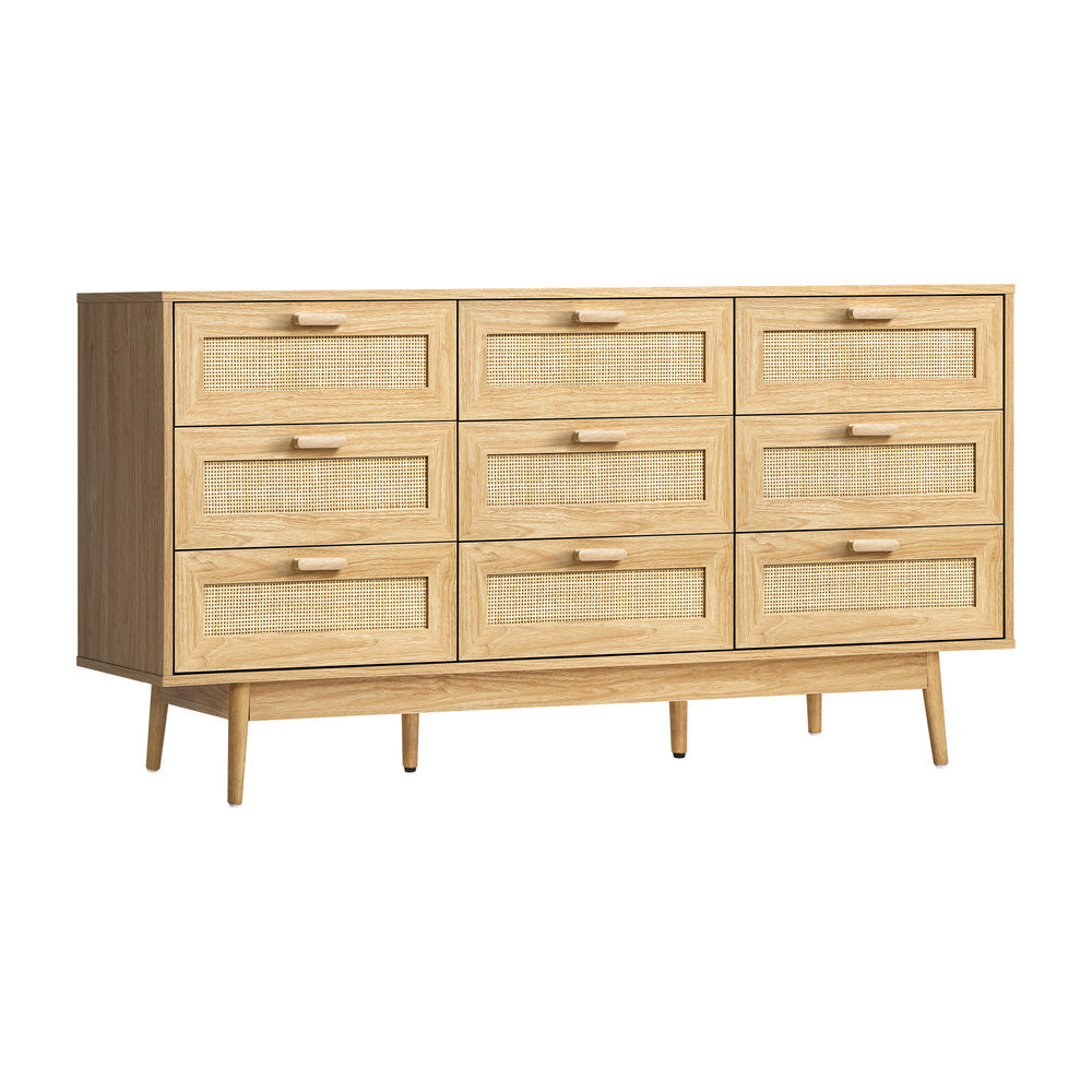 NNEED 9 Chest of Drawers Rattan Lowboy Wooden