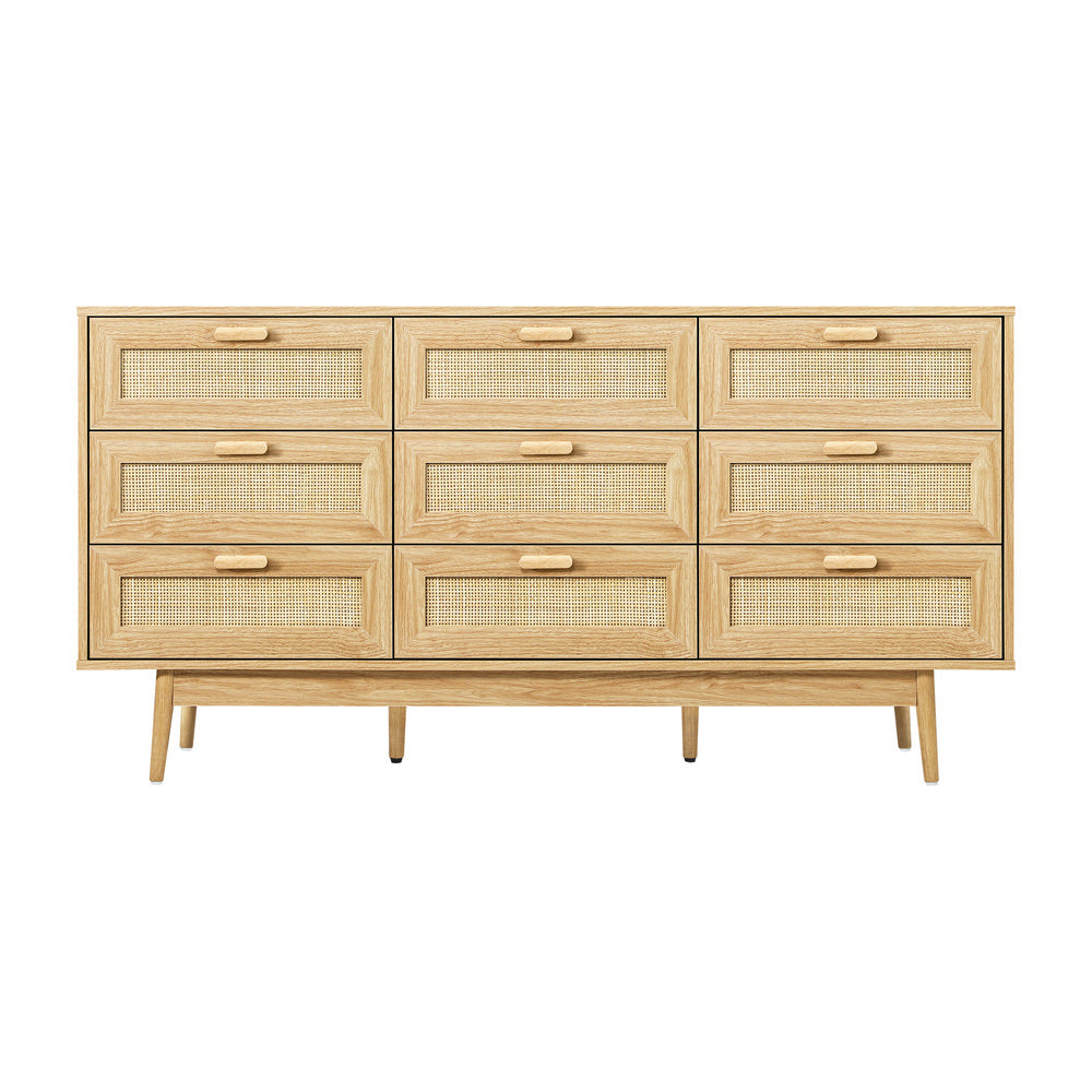 NNEED 9 Chest of Drawers Rattan Lowboy Wooden