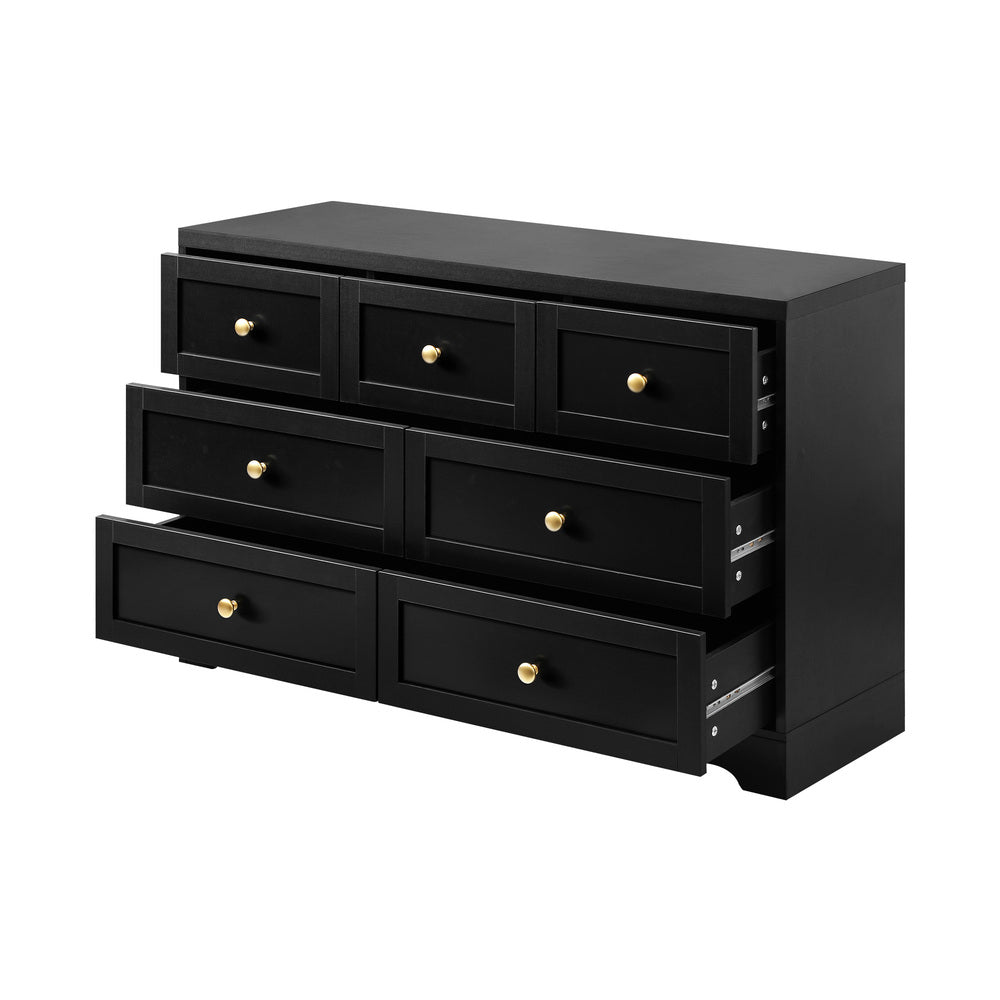 NNEED Chest of Drawers with 7 Drawers Black