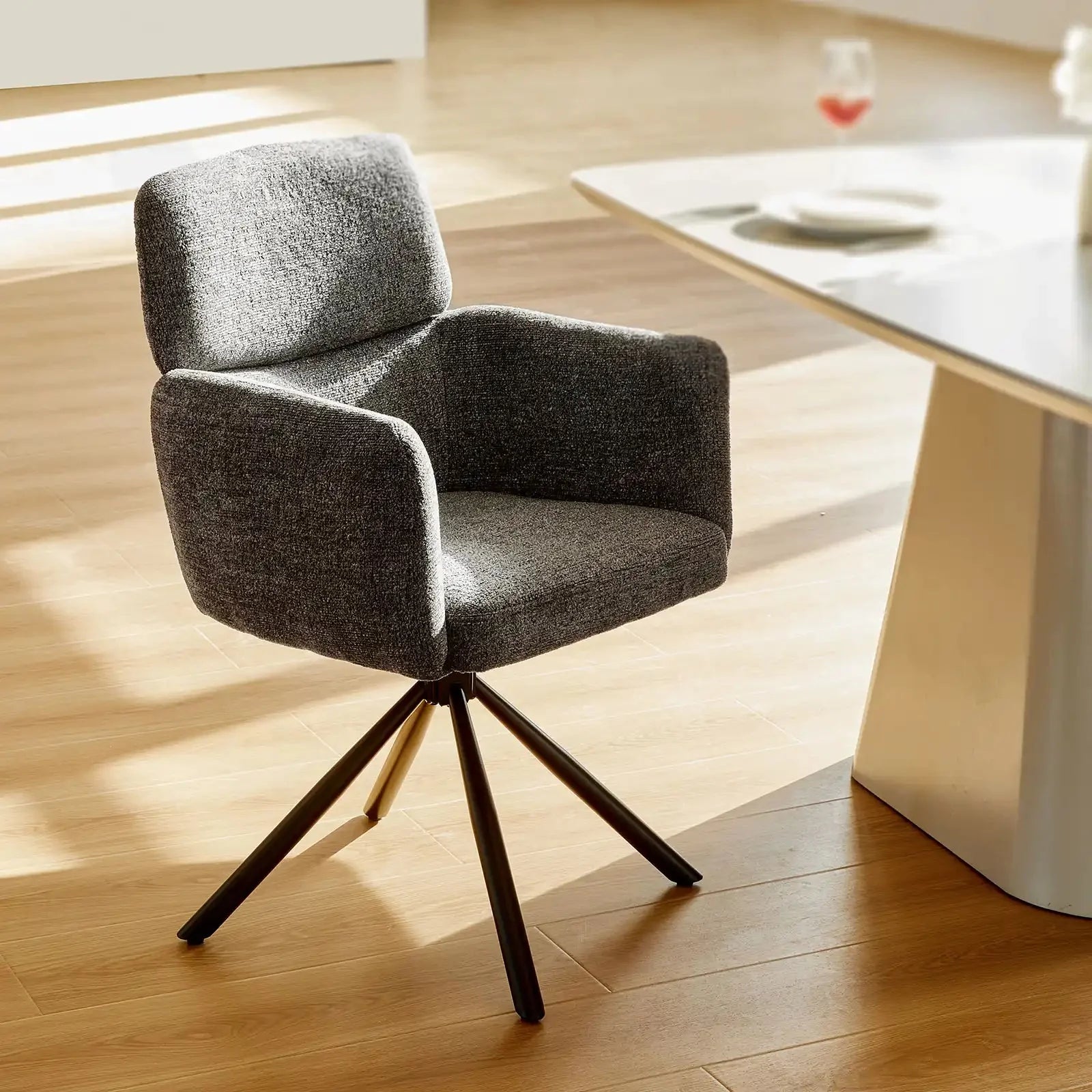 Castoro Chenille Swivel Chair