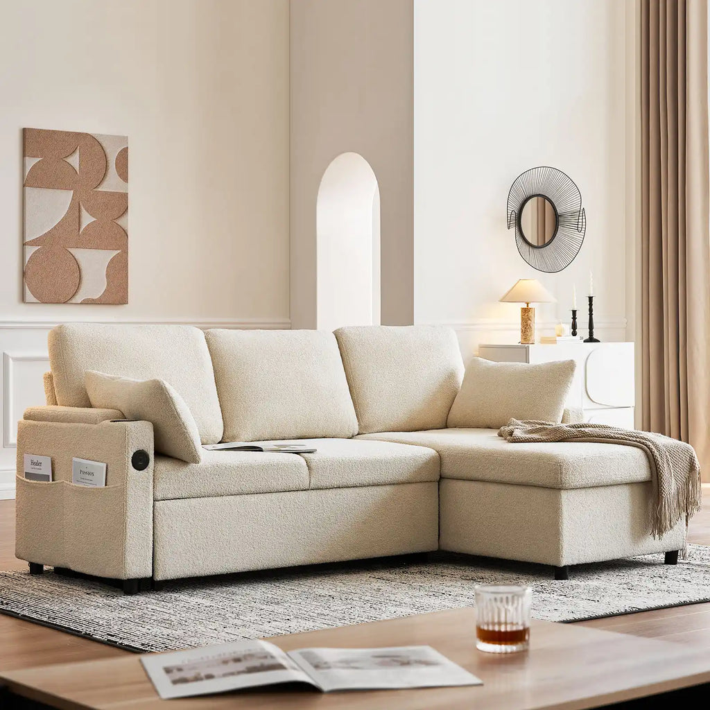 Clarkson 3-Seater Boucle Sofa Bed