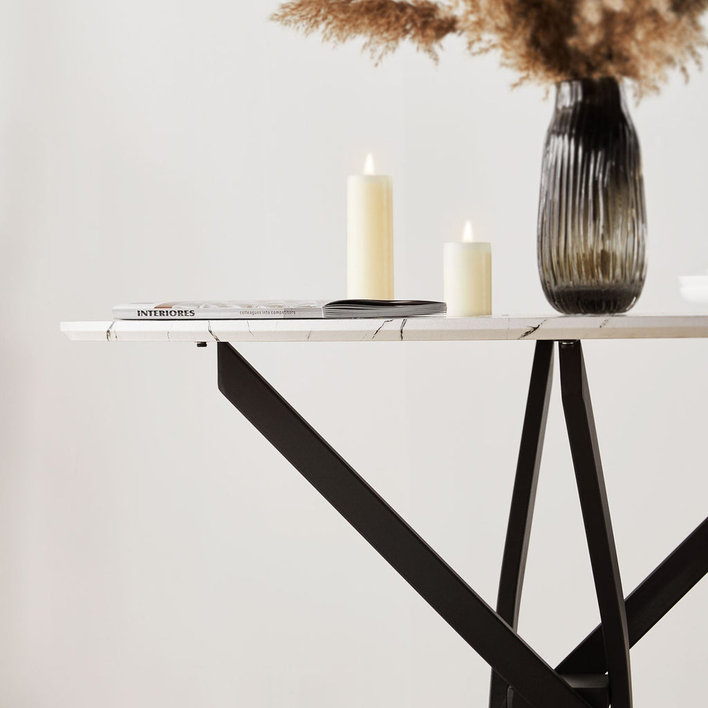 Clarris Marble Pattern Round Dining Table [for 4-6]