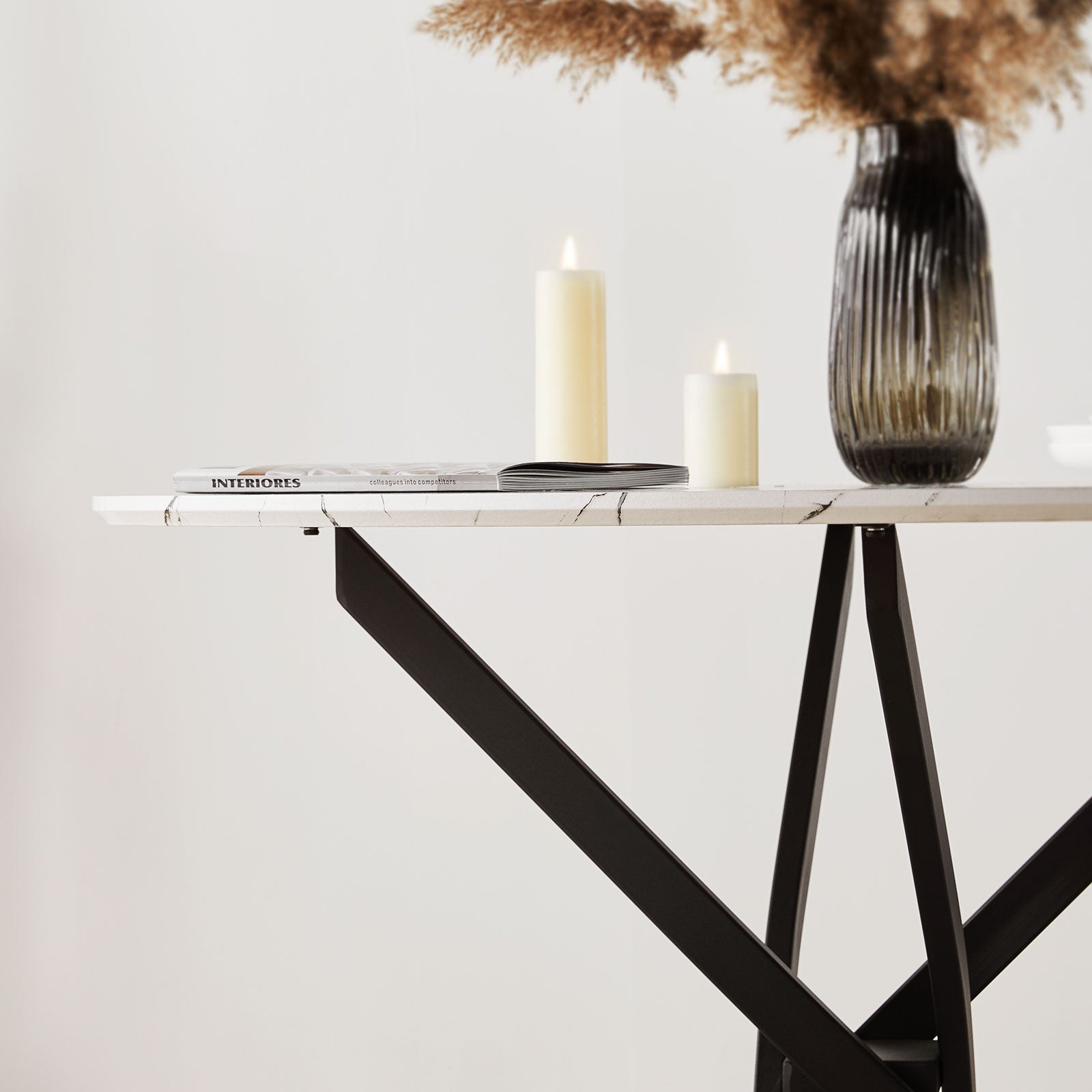 Clarris Marble Pattern Round Dining Table [for 4-6]