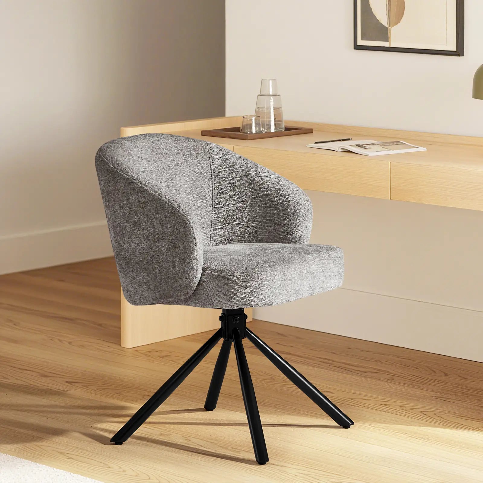 Cleo Grey Swivel Desk Chair