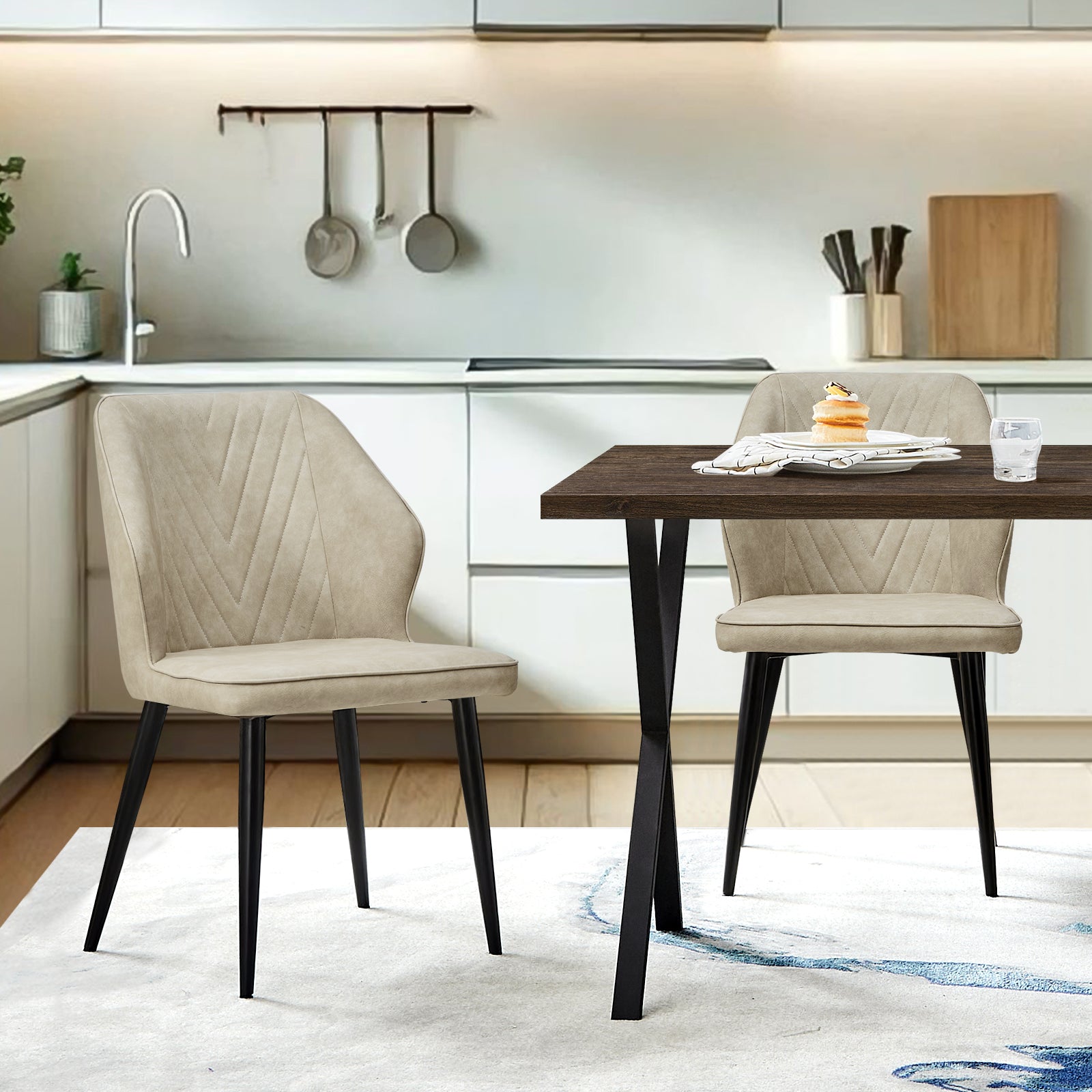 Daviyon Faux Leather Dining Chairs