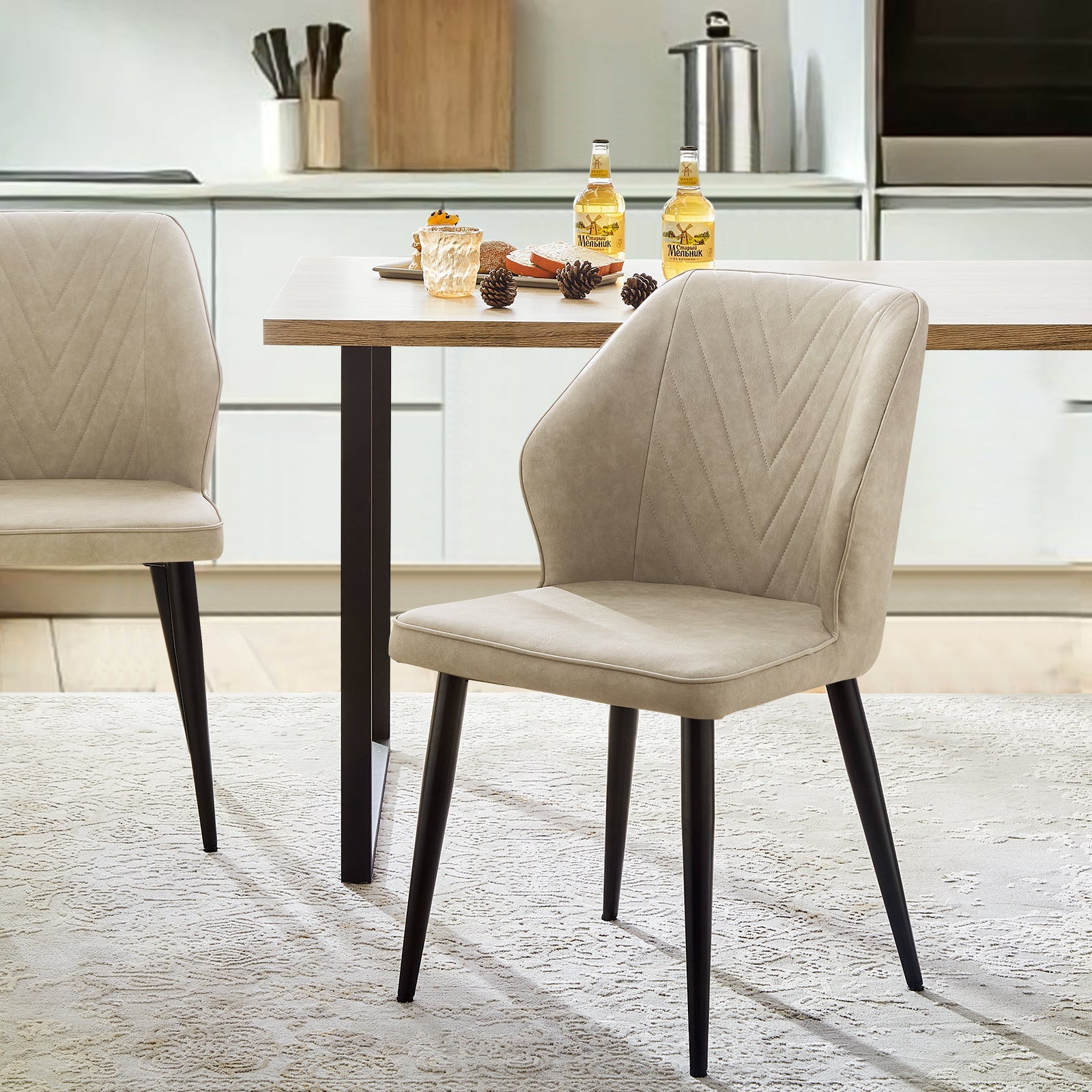 Daviyon Faux Leather Dining Chairs