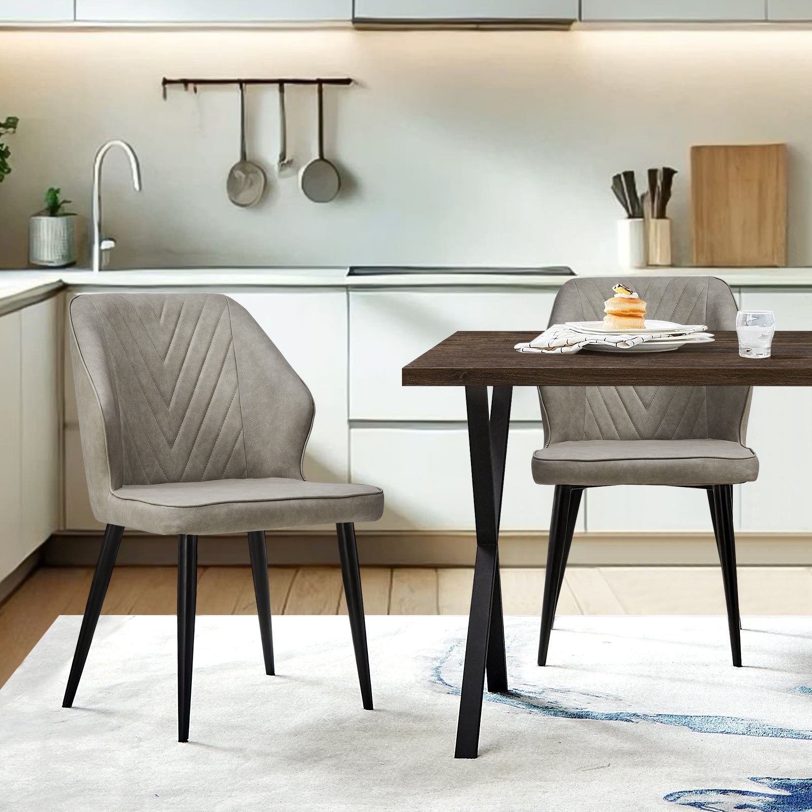 Daviyon Faux Leather Dining Chairs