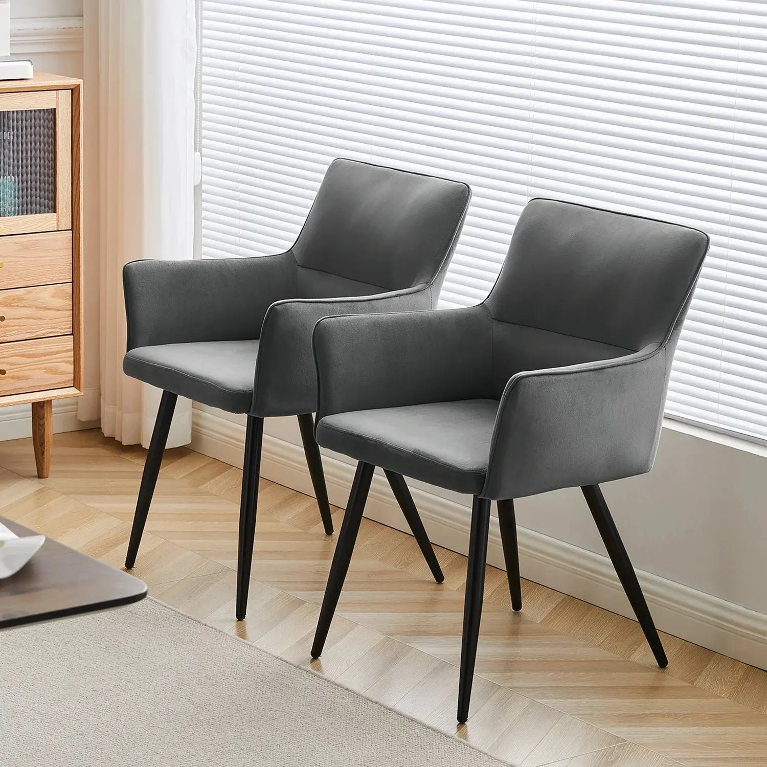 Ebern Velvet Dining Chairs [Set of 2]