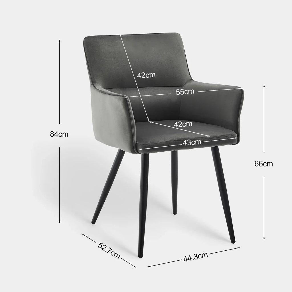 Ebern Velvet Dining Chairs [Set of 2]